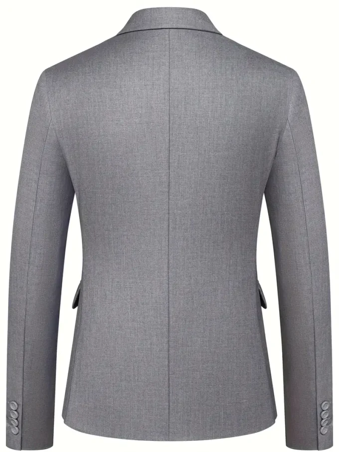 Men'S Suit Three-piece Set with Lapel Double-breasted Vest Dress - Image 5