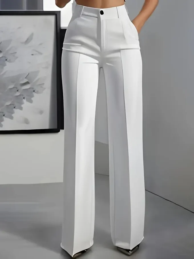 Elegant Women'S White Wide-Leg Pants - Image 2